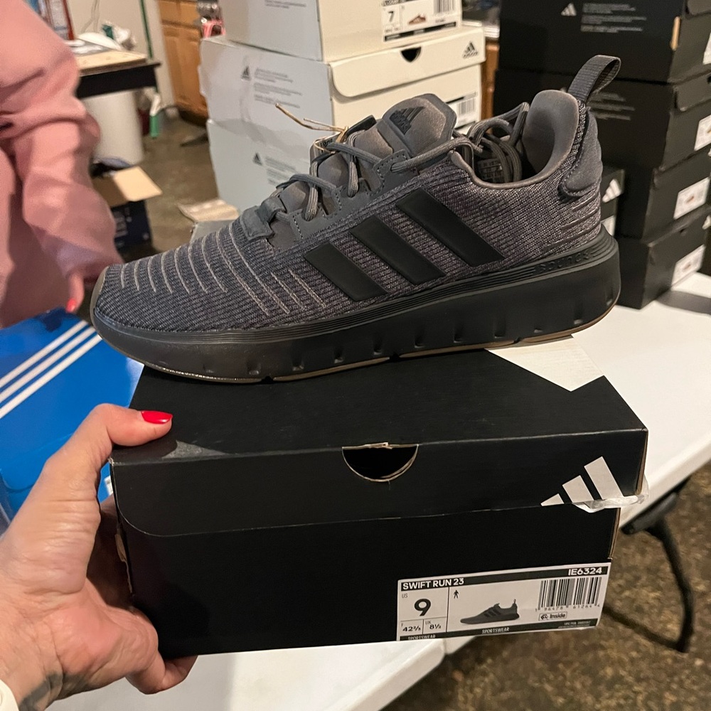 Adidas Gray and Black Sneakers